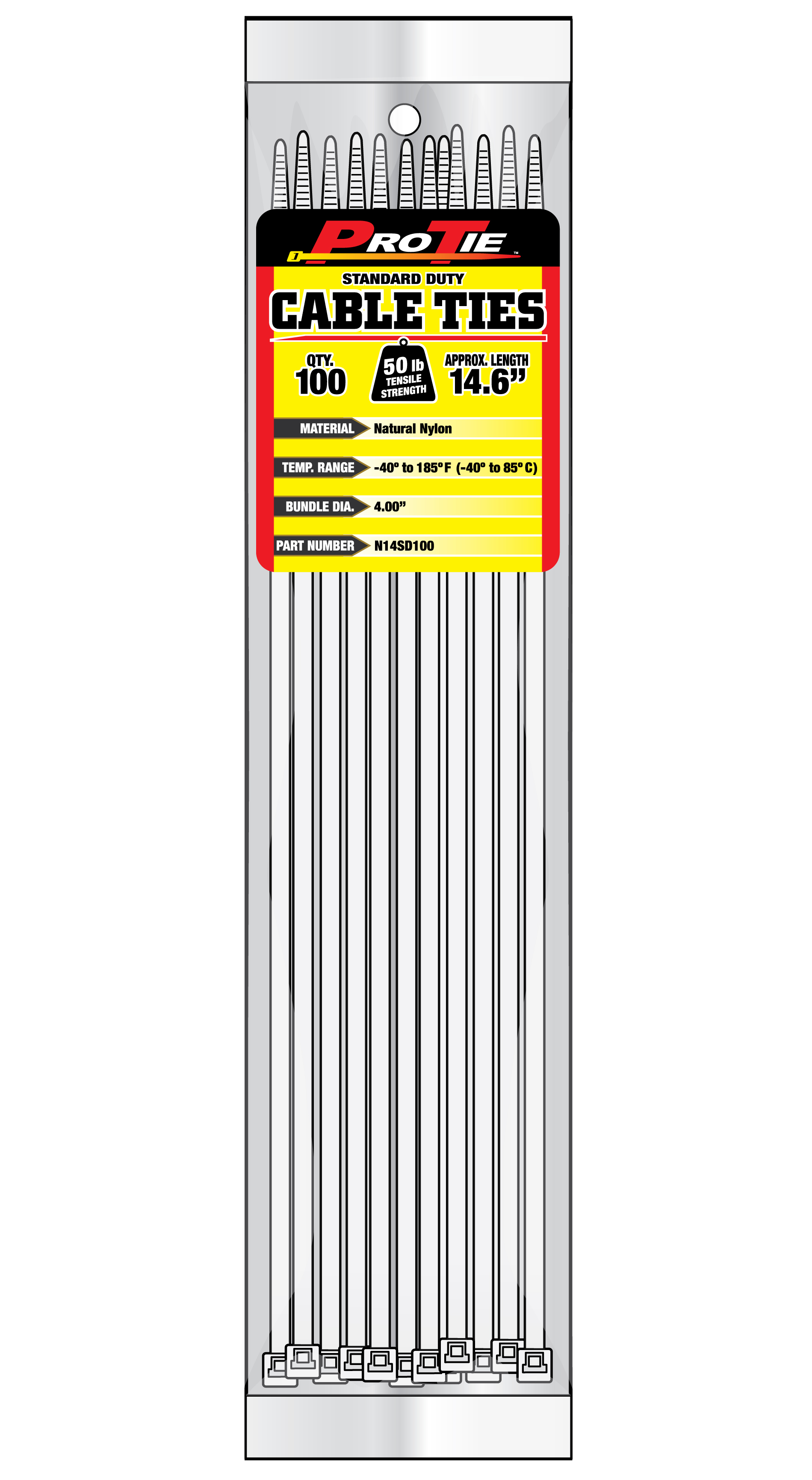 Zip Tie 100 Pack 14" Natural