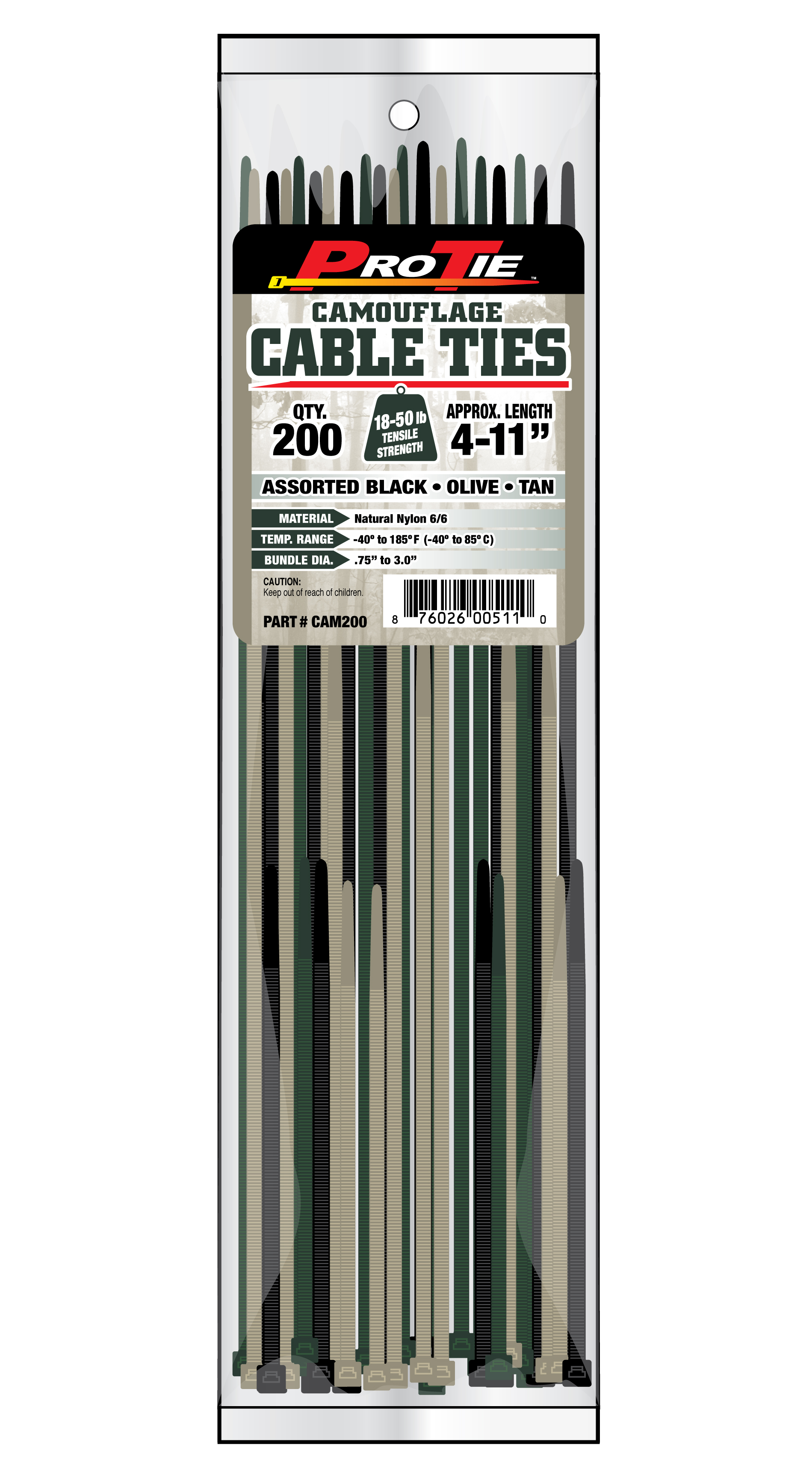 Zip Tie 200 Assorted Cable Ties