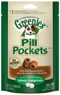 GREENIES PILL POCKET TABLETS PEANUT BUTTER 3.2 OZ