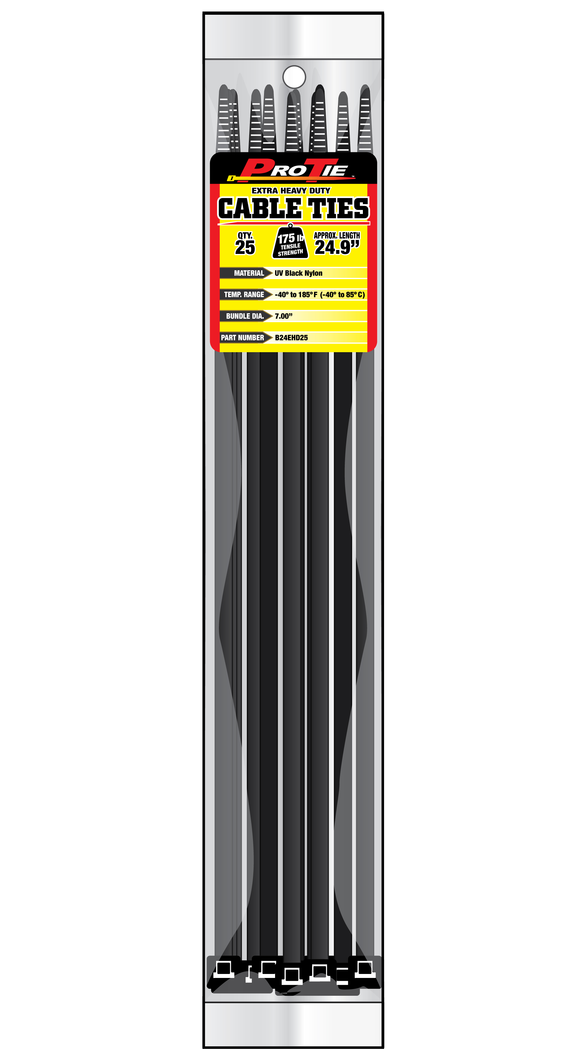 CABLE TIE 25 PACK 25" BLACK 175 LB