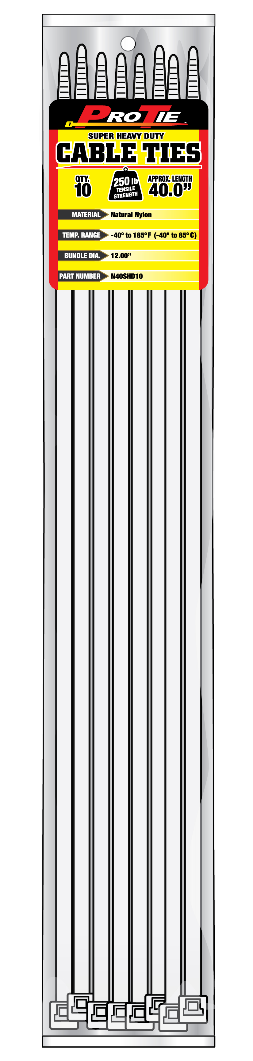 ZIP TIE 10 PACK 40" NATURAL