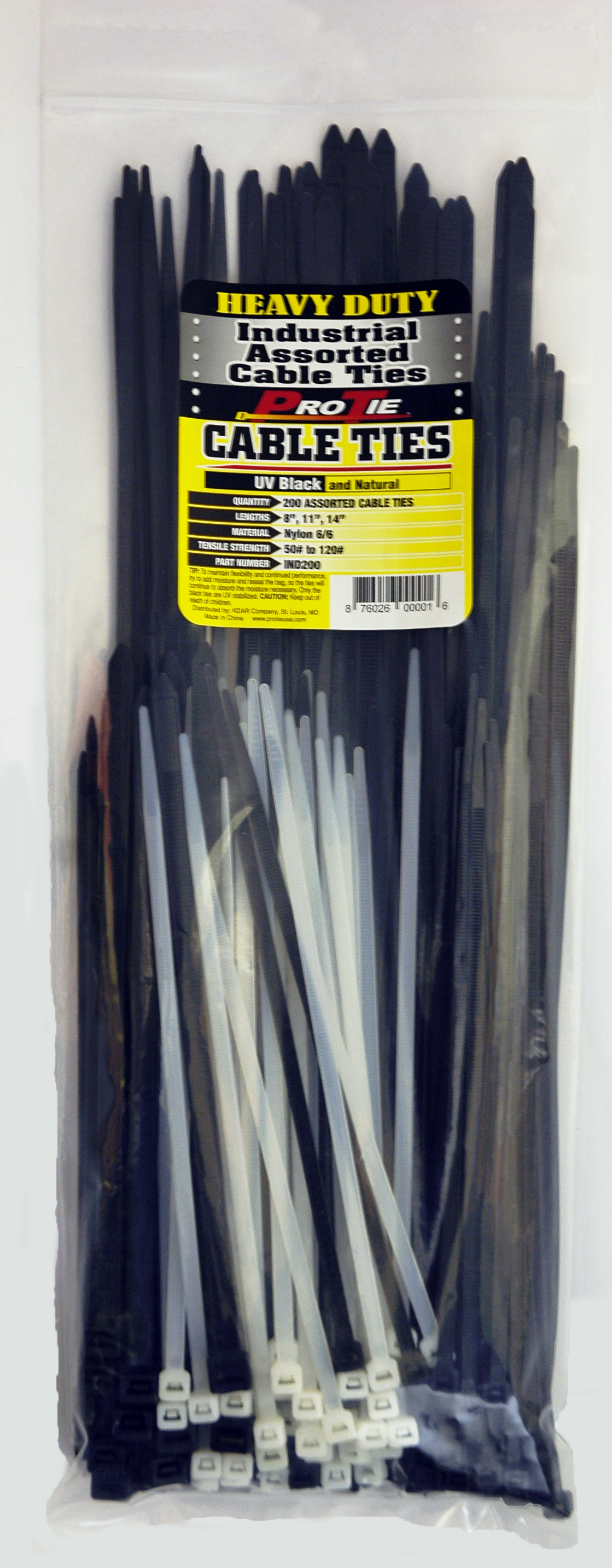 ZIP TIE 200 ASSORTED 14"