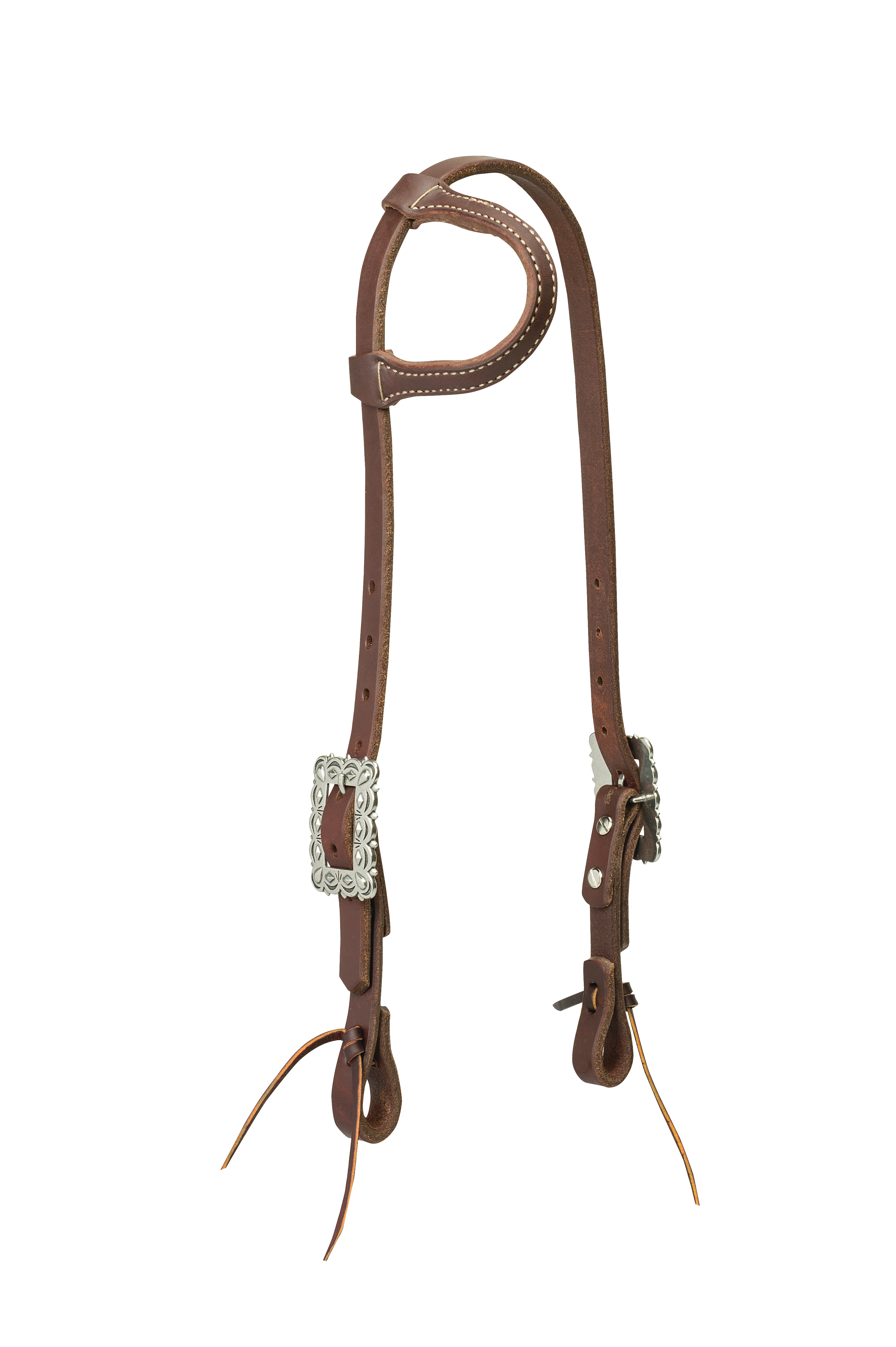 WEAVER LEATHER WORKING COWBOY SLIDING EAR HEADSTALL SCALLOPED HARDWARE